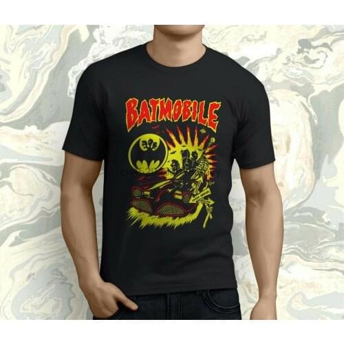 New Popular Batmobile Psychobilly Rock Band Mens Black T-shirt S-3XL