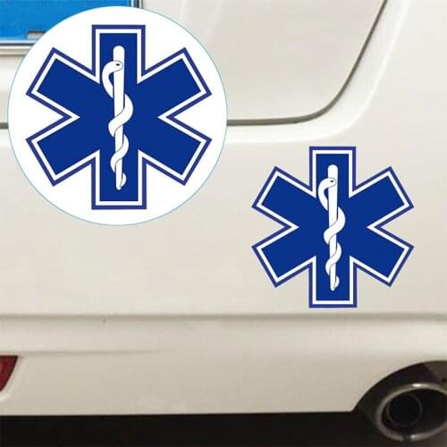 100% New Quality Pvc 10*10cm Amusing Star of Life Car Sticker Reflective of the Car Decal Can Be Used on Any Smooth