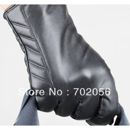 NEW ARRIVAL Mens genuine Leather gloves leather Lambskin GLOVE high quality 12pair/lot #3154