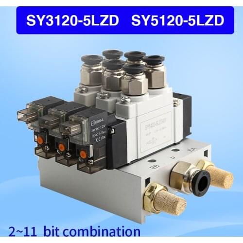 SMC type SY SY3120 SY5120 SY5120-5LZD Solenoid valve combination Single electronically controlled cylinder control valve -5LZD