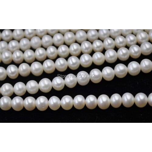 Wholesale 6mm near round natural color freshwater pearl strand