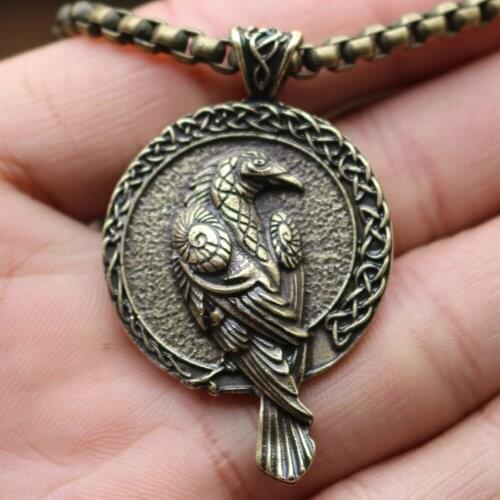 Men Norses Viking Odin Crow Sign Pendant Blackbirds Celtics Necklace For Neck Decoration TT@88