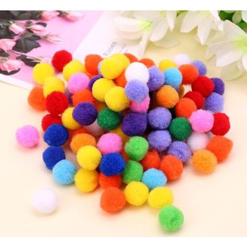 100Pcs Soft Round Fluffy Craft PomPoms Ball Mixed Color Pom Poms 20mm DIY Crafts DIY Q6PD