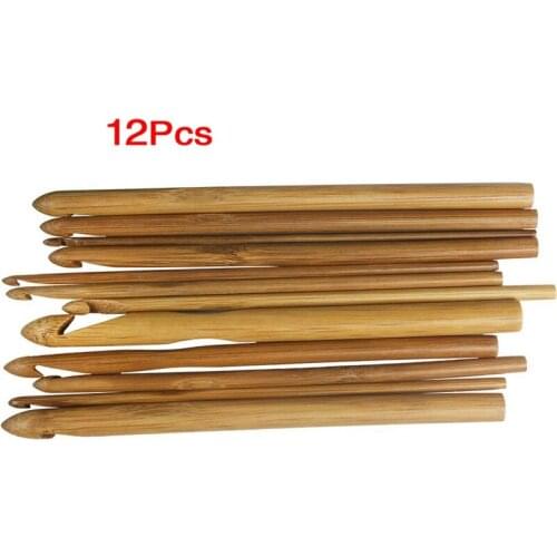 Practical 12 sizes crochet hooks 3.0 10mm bamboo knitting needles