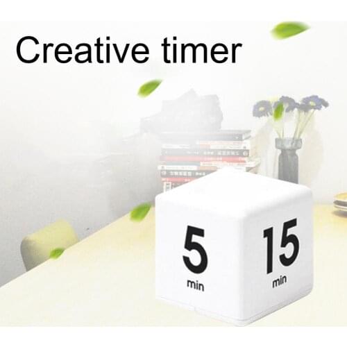 Practical Alarm Clock Digital Display Time Management PP Cube Shape Countdown Homework Study Timer Kitchen Timers for Daily Life