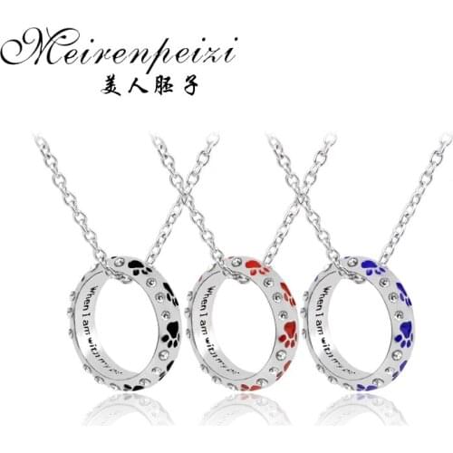 Simple Circle Pendant Necklace Hammered Paw Necklace Delicate Circle Necklace Handmade Minimalist Jewelry Christmas Gift