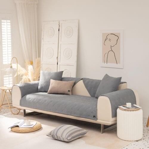 Nordic Simple Cotton Solid Color Sofa Cover Seasons Universal Corner Sofa Towel Slipcovers Cushion For Living Room