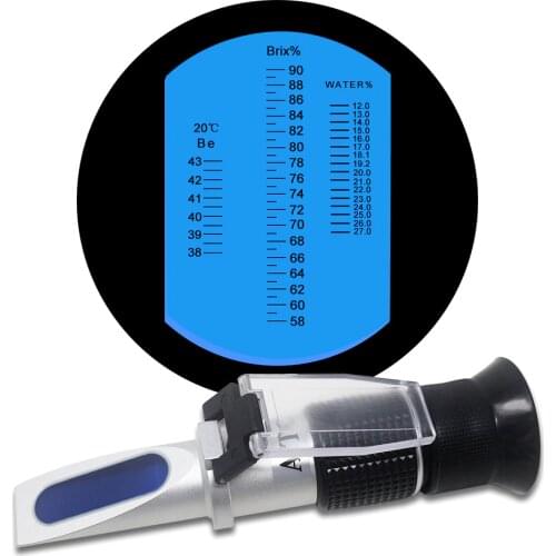 Brix Be' Water 3 in 1 Honey Refractometer Brix 58-90% Water 12-27% 38-43Be' Refractometer