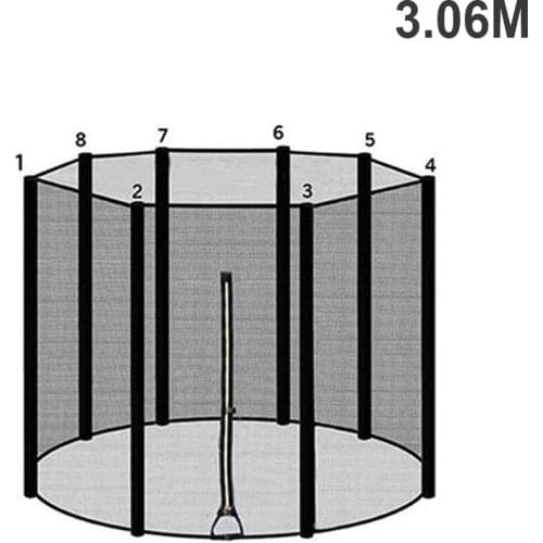 For 6/8/10-Feet Trampoline Enclosure Net Fence Replacement Durable Safety Mesh Netting Suit Fitiness Accessories 1.83-3.06m