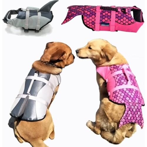 Dog Life Vest Summer Shark Mermaid Pet Life Jacket Dogs Swimwear Pets Dog Safety Clothes Pets Swimming Suit