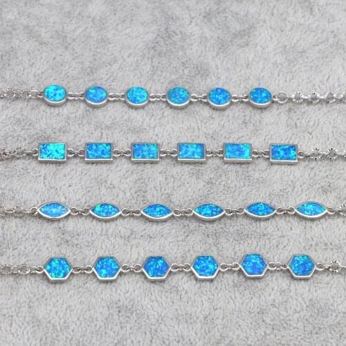 SZ0113 NEW design blue fire opal simple geometric bracelet female bracelet wholesale fashion jewelry GIFIT