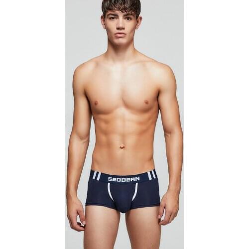 2020 Brand SEOBEAN Mens Underwear Cotton BoxerS Sexy Youth Boys Low Waist Solid Boxer Shorts Male Underpants