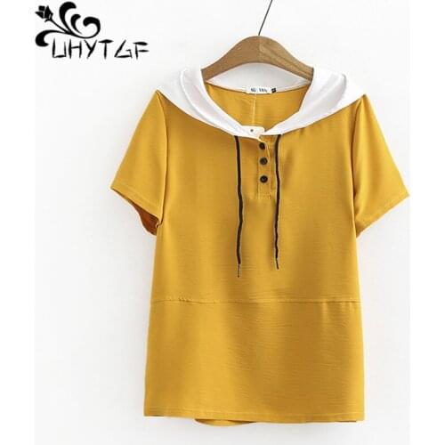 Женские футболки с капюшоном UHYTGF China At AliExpress