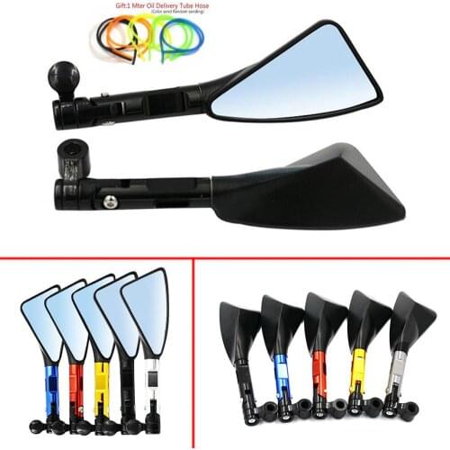 Universal Motorcycle CNC Rearview Side Mirrors for Yamaha YZF-R1 R15 Suzuki GSX-R750 Kawasaki ZX-6R 10R KTM RC 390 Ducati 848