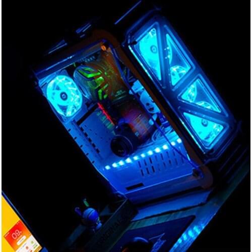 Cooling Fan Ultra Silent Anti-vibration 15 Lights Round Computer Cooling Fan for Computer