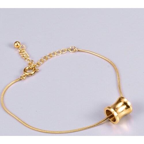 Golden Rectangular Brand Lucky Pass Bracelet Womens Short Design Sense of Simple and Cold Trend