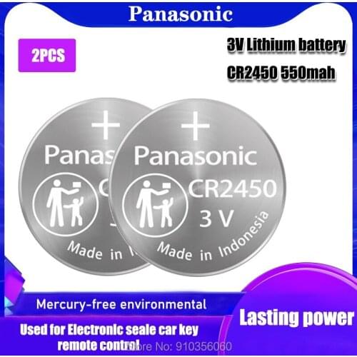 2PCS 550mAh Panasonic 3V CR2450 CR 2450 ECR2450 KCR2450 5029LC LM2450 DL2450 BR2450 Alkaline Button Cell Coin Batteries