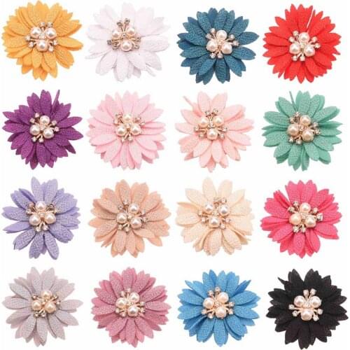240PCS Kawaii Hair Accessories for Girls Hair bows Headbands Fashion 2inch Flower Rhinestone Cluster DIY Headwear