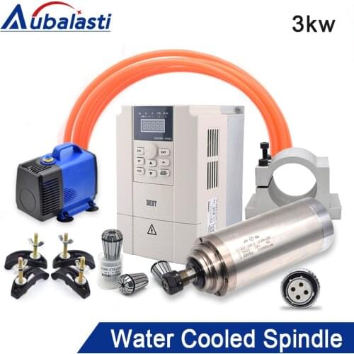 3kw Spindle CNC Router Spindle Motor 220V 380V Machine Tool Spindle ER20 Dia:100mm 12A inverter For CNC Milling Router Machines