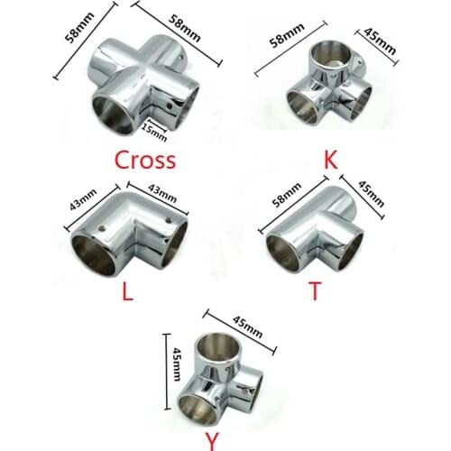 4Pcs/Lot 25mm Zinc Connector Tube clamp pipe clamps chrome aluminum display fitting Tube