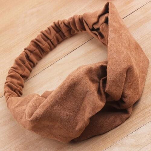60pcs/lot DIY Simple Korean Suede Fabric Cross Head Bands Elasticity Pure Colore HeadBands Hair Styling Tools Accessory HA1293