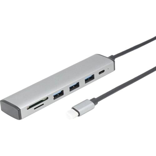 C-Type Hub Adapter, Six-In-One Docking Station, Used for Home Electronic Computer Accessories and Other C-Type Equipment