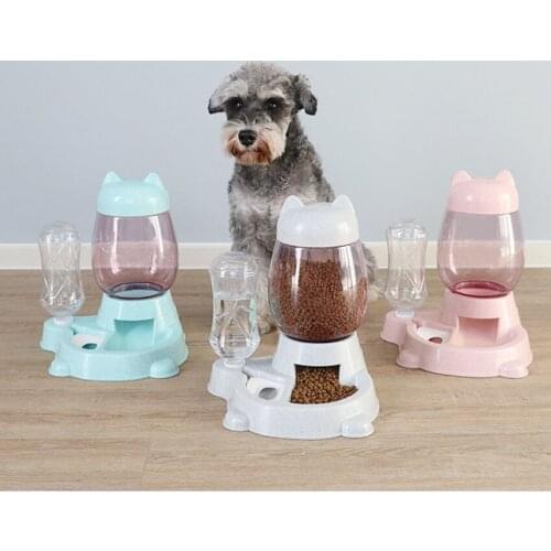 Cat and Dog Feeder Automatic Drinking Fountain Anti-Tipping Pets 2.2L Large-Capacity Feeding Bowl Portable Assembling Tableware