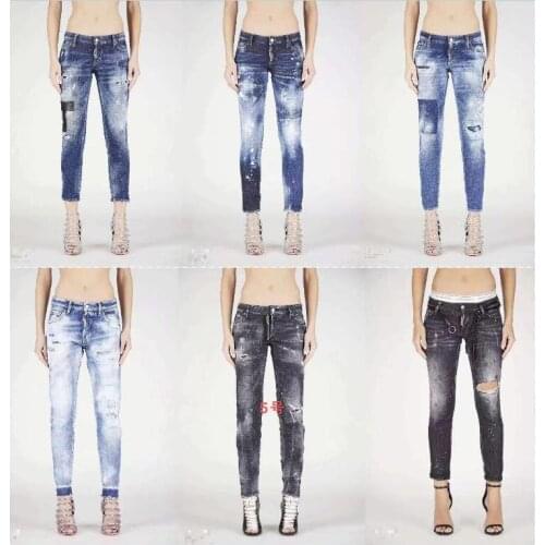 Men/Women DSQ2 Casual Jeans Pencil Pants Motorcycle Party Casual Pants Streetwear 2021 Denim