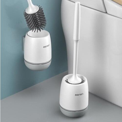 Toilet Brush holder bathroom ABS material nail free easy clean black brush bathroom accessories