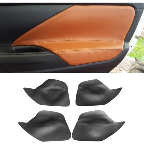 For Mitsubishi Outlander 2014 2015 2016 2017 2018 4PCS Car Interior Microfiber Leather Door Handle Panel Armrest Cover Trim