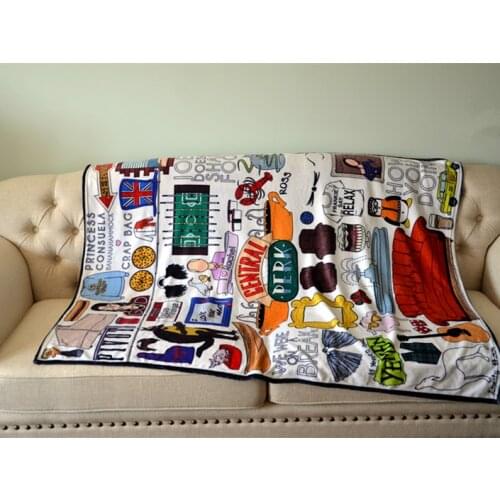 Friends tv show central perk hugsy yellow frame soft blanket dust cover the color will not fade