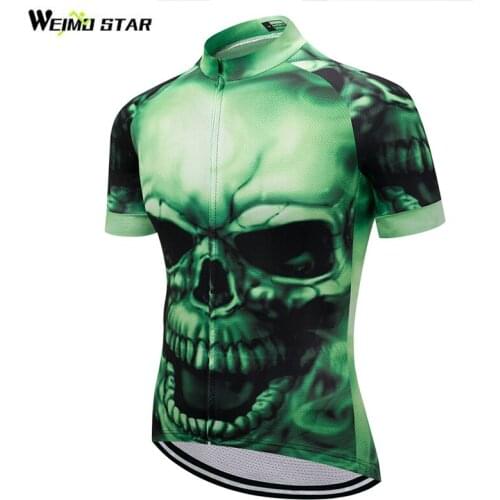 WEIMOSTAR Mens Cycling Jersey Tops Mtb Bicycle Bike Short Sleeve Clothing Ropa Ciclismo Sports Wear Shirts Skull S-XXXL