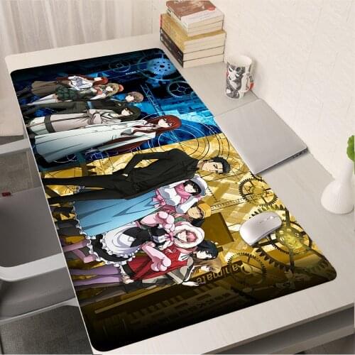 Full Gamer Pc Accessories Gaming Mouse Pad Steins Gate Mausepad Rubber Mat Cheap Small Gaming Laptop Mousepad Deskpad Anime