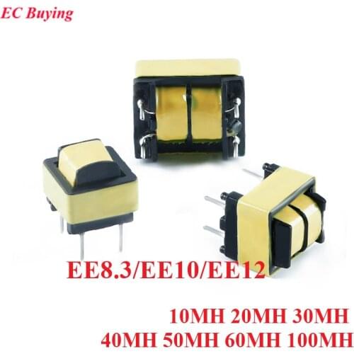 2PCS EE8.3/EE10/EE12 Common Mode Inductor 10MH 20MH 30MH 40MH 100MH LED Power Filter Inductor Coil Transformer
