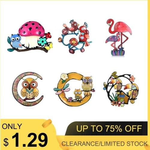 Colorful Enamel Bird Brooches Woman Kids Gifts Cute Animals Moon Dragonfly Pin Brooch for Women Scarf Coat Party Pins Big Sale