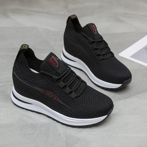 Hide heel Fashion Sneakers for Women Breathable Platform Sneakers Lace Up Fashion Causal Shoes Woman Chunky Sneaker