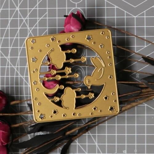 Square Frame Moon Star Cloud Duck Scrapbooking Metal Cutting Dies Craft Stamps Die Cut Embossing Card Make Stencil