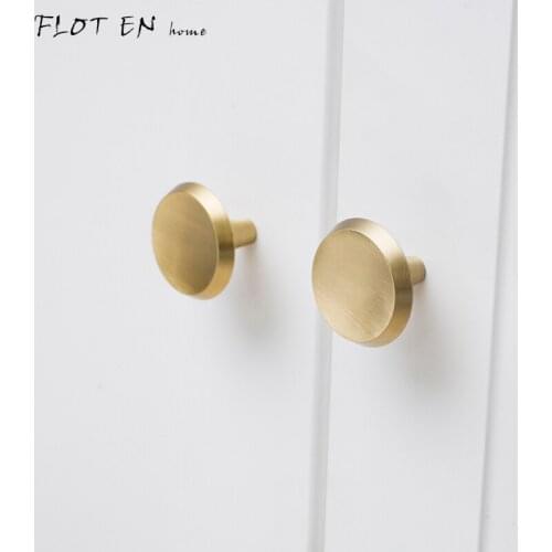 LKL Brass Handle Nordic Simple Design Drawer Wardrobe Door Cupboard Shoe Cabinet Gold Round Solid Small Knob of Pure Copper