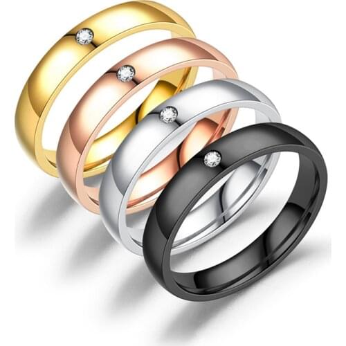 Fashion jewelry titanium steel ring simple niche stainless steel couple ring men and women wedding rings