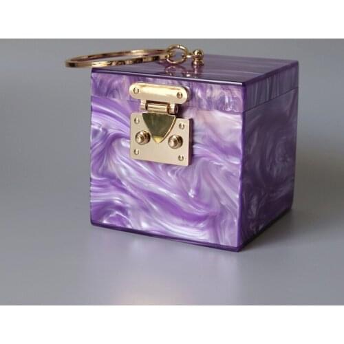 Fashion Transparent Design Women Party Purses and Handbags Wedding Cocktail Tote Bag Acrylic Square Box Bag Shoulder Bag Bolsa