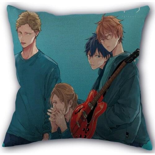Custom Given Anime Pillowcase Linen Cotton Fabric Pillowcases Wedding Pillow Cover Home Decorative size 45x45cm one side