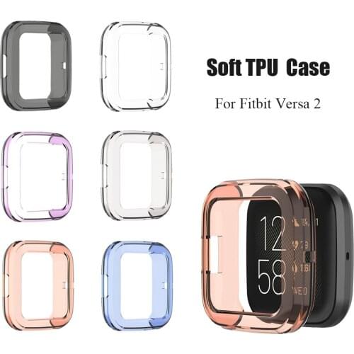 New 1PC Soft TPU Protector Case For Fit bit Versa 2 Watch Protector Ultra-thin Soft Cover Bumper Cover Smart Watch Accessories