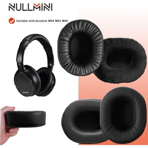 NullMini Replacement Earpads for Ausdom M04 M05 M06 Headphones Memory Foam Thicken Leather Sleeve Earphone Earmuff