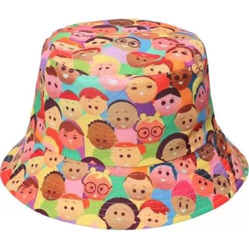 2021 New Fashion Vintage Graffiti Print Panama Bucket Hats Reversible Bob Chapeau Femme Hip hop Caps Gorro Men Fisherman Hat