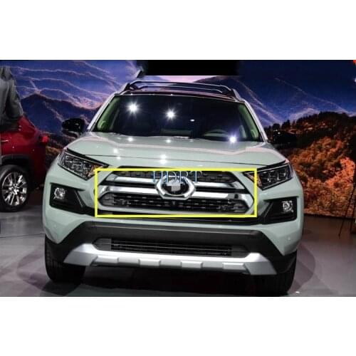 For Toyota Rav4 Rav 4 Adventure 2019 2020 ABS Chrome/carbon fibre Front Center Grille Grill Cover Trim Exterior Accessories