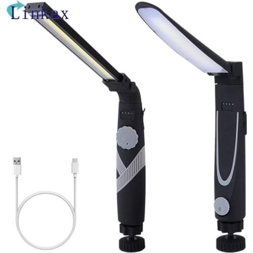Portable LED Folding Working Light with Magnet Multi-function Lamp USB Charging Dimming Light for Camping Outdoor COB Work Light
