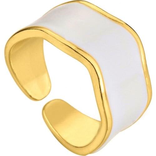 Hip Hop Adjustable Ring Enamel Irregular Anillos Mujer Bijoux Femme Gold Hip Hop Rings For Women Men Jewelry Party Gift