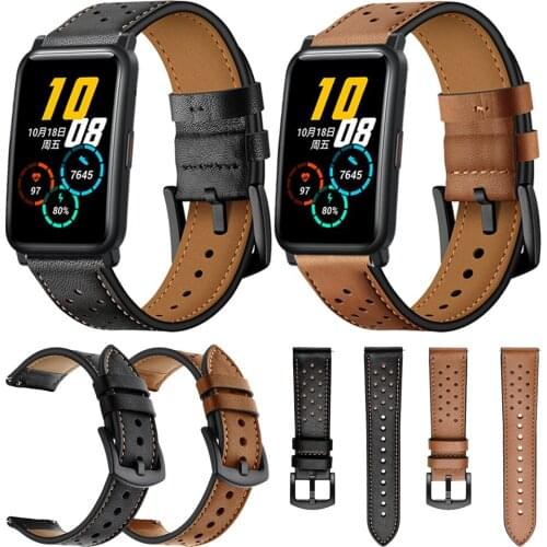 Genuine Leather Watch Band For Huawei Honor Watch ES Bracelet Strap For Honor GS Pro 20mm 22mm Business Replaceable Accessories