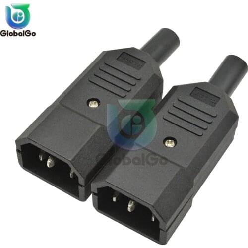 2pcs/Lot 10A 250V 3Pin Female+Male Power Jack Adapter Plug AC-013A Three-hole Male Female Power Plug AC Connector