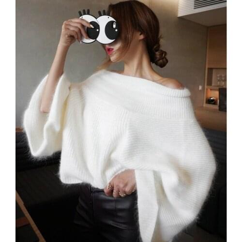 2021 Hot Womens Loose Cash Mere Tops Sexy Fit Off Shoulder Casual Sweater Warm Pullover Soft Comfortable Long Sleeves New